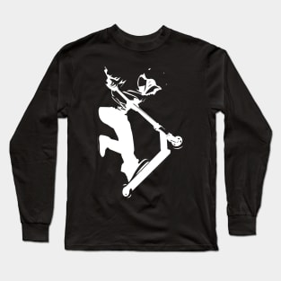 Freestyle scooter stunt silhouette Long Sleeve T-Shirt